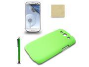 Green Hard Case Cover for Samsung Galaxy III S3 GT i9300 Pen Protective Film