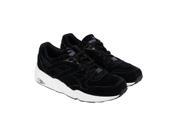 Puma R698 Allover Suede Black White Black Mens Lace Up Sneakers
