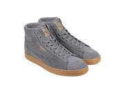Puma Suede Mid Sillicone Emboss Steel Gray Mens High Top Sneakers