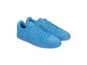 Puma Suede Emboss Splatter Fluo Atomic Blue Mens Lace Up Sneakers
