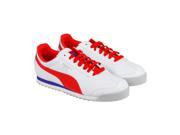 Puma Roma Basic White Flame Scarlet Glacier Gray Mens Lace Up Sneakers