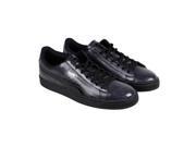 Puma Basket Classic Patent Croc Black Puma Silver Mens Lace Up Sneakers
