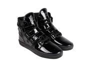 Radii Straight Jacket Vlc Black Black Patent Leather Mens High Top Sneakers
