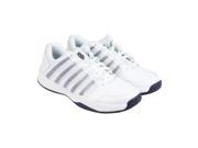 K Swiss Court Impact White Silver Dress Blue Mens Athletic Training Shoes