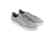 Puma Basket Classic Emboss Wool Drizzle Steel Gray Mens Lace Up Sneakers