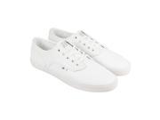 Radii Axel Triple White Waxed Pebble Leather Mens Lace Up Sneakers