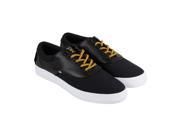 Radii Chord Black Leather Black Canvas Mens Lace Up Sneakers