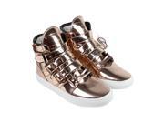 Radii Straight Jacket Liquid Rose Gold Leather Mens High Top Sneakers