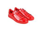 Puma Basket Matte Shine High Risk Red Puma Silver Mens Lace Up Sneakers