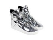 Radii Cylinder Liquid Silver Leather Mens High Top Sneakers