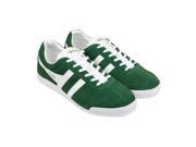 Gola Harrier Suede Dark Green White Mens Lace Up Sneakers