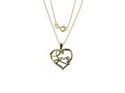 Love Heart Diamond Accent Pendant Sterling Silver Yellow Plated Two Tone