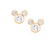 Disney Mickey Mouse 14Kt Gold Cz Stud Earrings Jewelry