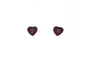 Heart Sterling Silver Pink Ombre Crystal Stud Earrings