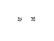 Sterling Silver 4x4 Square Lavender Cz Stud Earrings