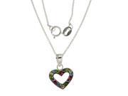 Sterling Silver Multi Heart Charm Pendant With Chain .50
