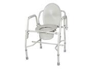 Drive Medical Steel Drop Arm Bedside Commode with Padded Arms Model 11125kd 1
