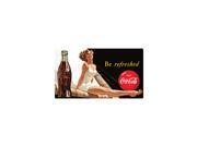 Coca Cola Be Refreshed Swimming Beauty Tin Fridge Magnet
