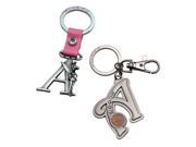 Bundle 2 Items Tinker Bell Letter A Pewter Keychains