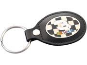 Dale Earnhardt Sr. Checkered Pewter Leather Keychain
