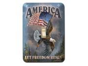 America Let Freedom Reign Metal Switch Plate Cover
