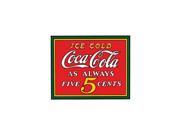 Ice Cold Coca Cola As Always Five Cents Porcelain Refrigerator Magnet
