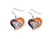 Denver Broncos Swirl Heart Earrings