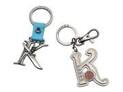 Bundle 2 Items Tinker Bell Letter K Pewter Keychains