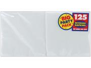 Big Party Pack Beverage Napkins 5 X5 125 Pkg White