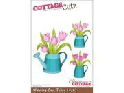 CottageCutz Die 4 X6 Watering Can With Tulips