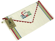 Vintage Stripe 100% Cotton Sewing Sack 18 X9 1 2 Multi Stripe W Red Rick Rack Trim