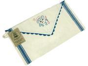 Vintage Stripe Sewing Sack 18 X9 1 2 Blue Stripe W Blue Rick Rack Trim