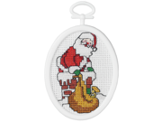 Down The Chimney Mini Counted Cross Stitch Kit 2 1 2 X2 3 4 Oval 18 Count