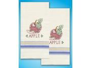 Stamped Kitchen Towels For Embroidery Apple