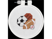Play Ball Mini Counted Cross Stitch Kit 3 Round 14 Count