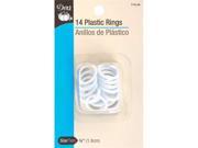Plastic Rings 3 4 14 Pkg White