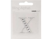Bling Alphas Self Adhesive Rhinestone Letter 1.375 Silver Crystal X