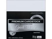 Core dinations Value Pack Cardstock 12 X12 25 Sheets White Smooth