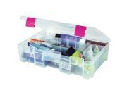 Creative Options Pro Latch Deep Utility Box 11 X7.25 X2.75 4 9 Fixed Compartments; Clear Magenta