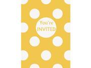 Invitations 8 Pkg Sunflower Yellow Decorative Dots