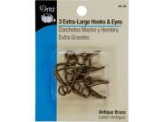 Extra Large Hook Eyes 3 Pkg Antique Brass