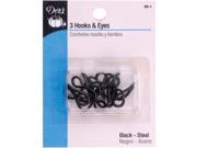 Extra Large Hook Eyes 3 Pkg Black