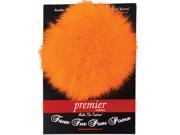 Faux Fur Pom Poms 1 Card Two Cards Per Package Orange Fizz