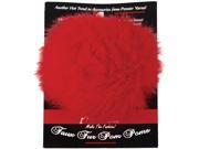 Faux Fur Pom Poms 1 Card Two Cards Per Package Red