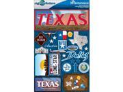 Jet Setters Dimensional Stickers 4.5 X6 Sheet Texas