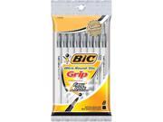 Bic Ultra Round Stic Grip Ball Pens Medium Point 8 Pkg Black