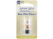 Artistic Wire Buy The Three 3 Pkg 26 Gauge Silver Brass Hematite 5 Yd Ea