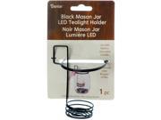 Mason Jar Tealight Holder 3 X2.625 X4.25 Black