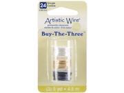 Artistic Wire Buy The Three 3 Pkg 24 Gauge Silver Brass Hematite 5 Yd Ea