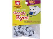 Glue On Googly Eyes 10mm 100 Pkg Black